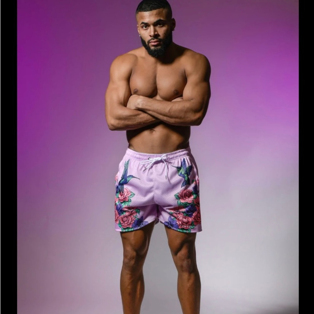 YoungLA block party pink shorts